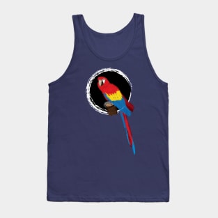 Artwork of a Sitting Scarlet Macaw Parrot II Tank Top